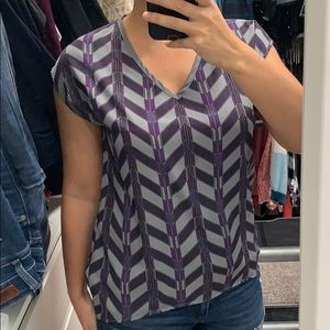 Purple and Grey patterned Virtuality Top